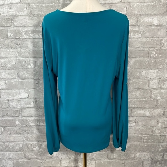 INC International Concepts Split-Sleeve Rhinestone-Button Top - Picture 5 of 8